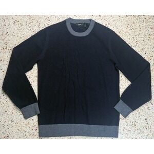 Theory Men's Crew Neck Merino Wool Blend Multicolored Long Sleeve Sweater Size L